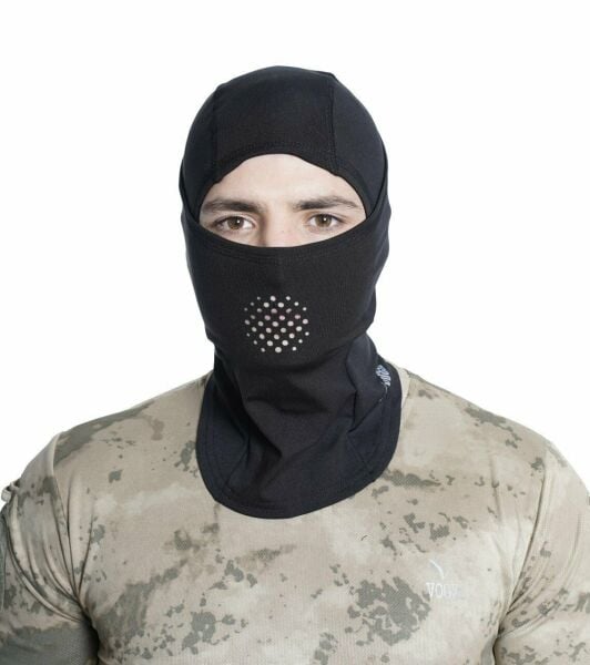 Polarlı Su Ve Rüzgar Geçirmez Balaclava Kar Maskesi Siyah Renk