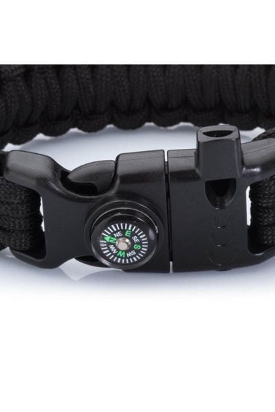Parakord Siyah Survival Bileklik Siyah