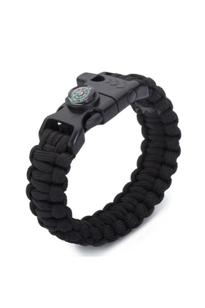 Parakord Siyah Survival Bileklik Siyah
