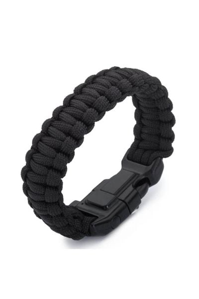 Parakord Siyah Survival Bileklik Siyah
