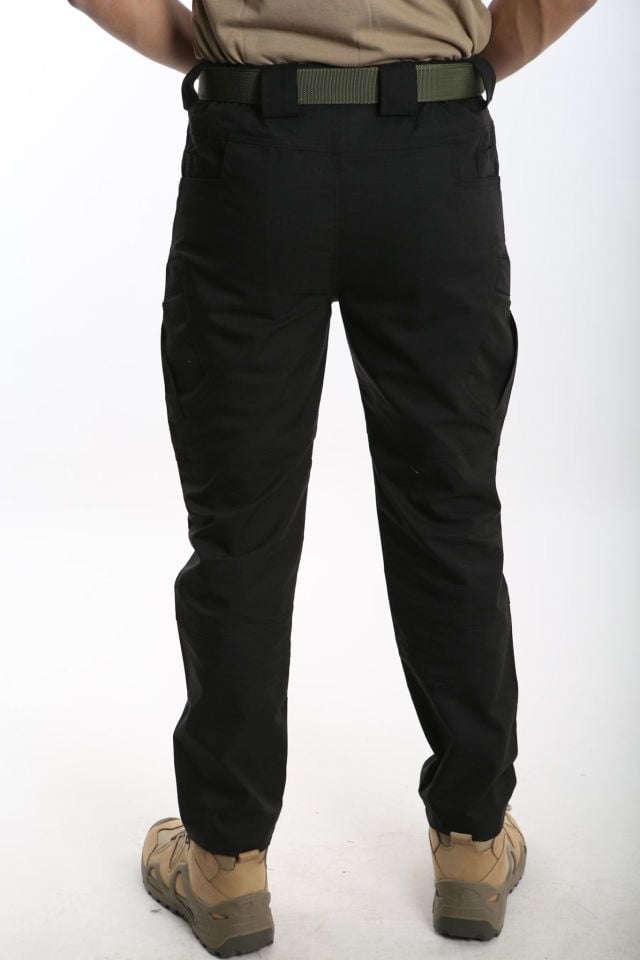 Attack Taktik Siyah Çok Cepli Pantolon | Ripstop & Elastik Bel