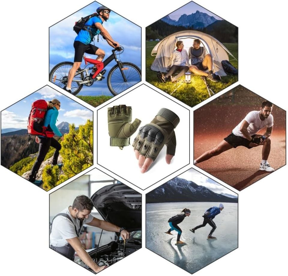 Attack Haki Parmaksız Taktik Kısa Eldiven – Darbeye Dayanıklı Knuckle Koruma & Kaymaz Avuç İçi