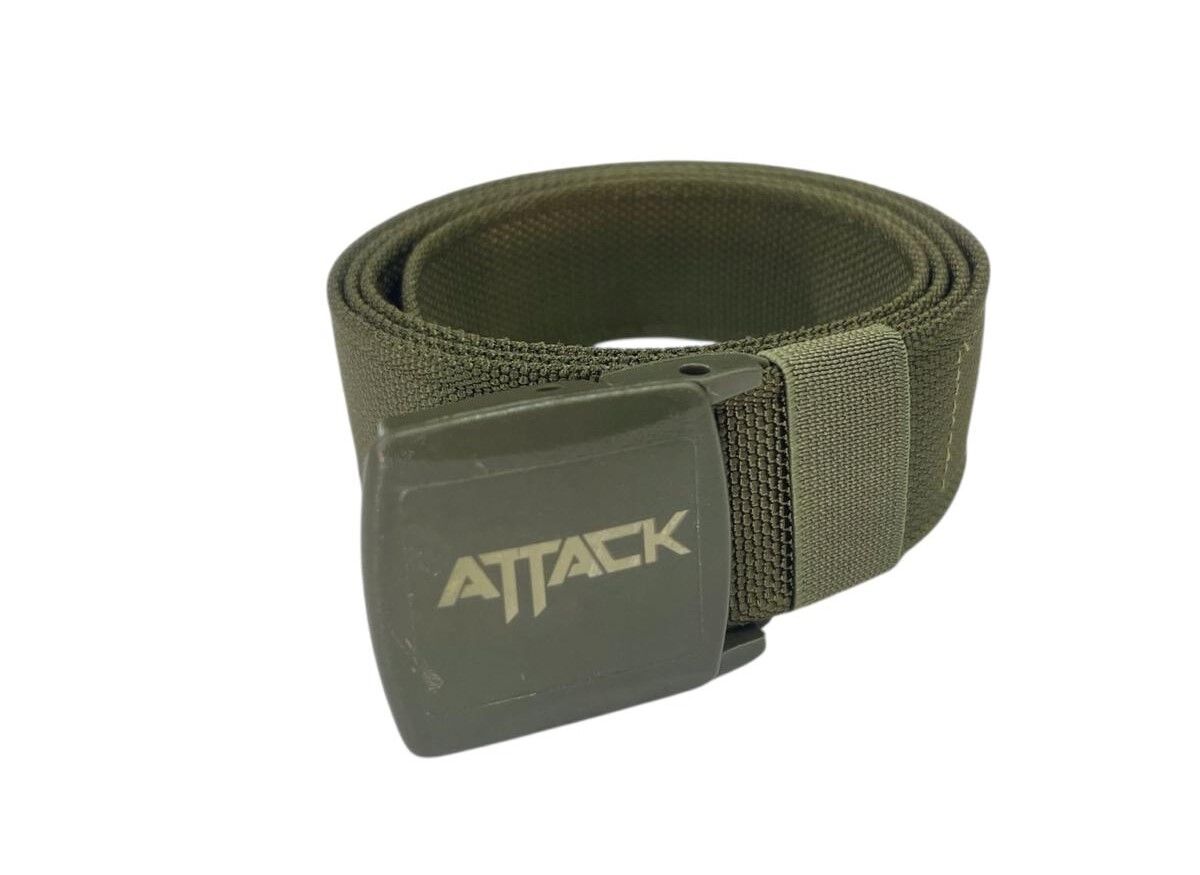 Attack Haki 4 cm Plastik Tokalı Ayarlanabilir Taktik Kemer – Dayanıklı Naylon Webbing