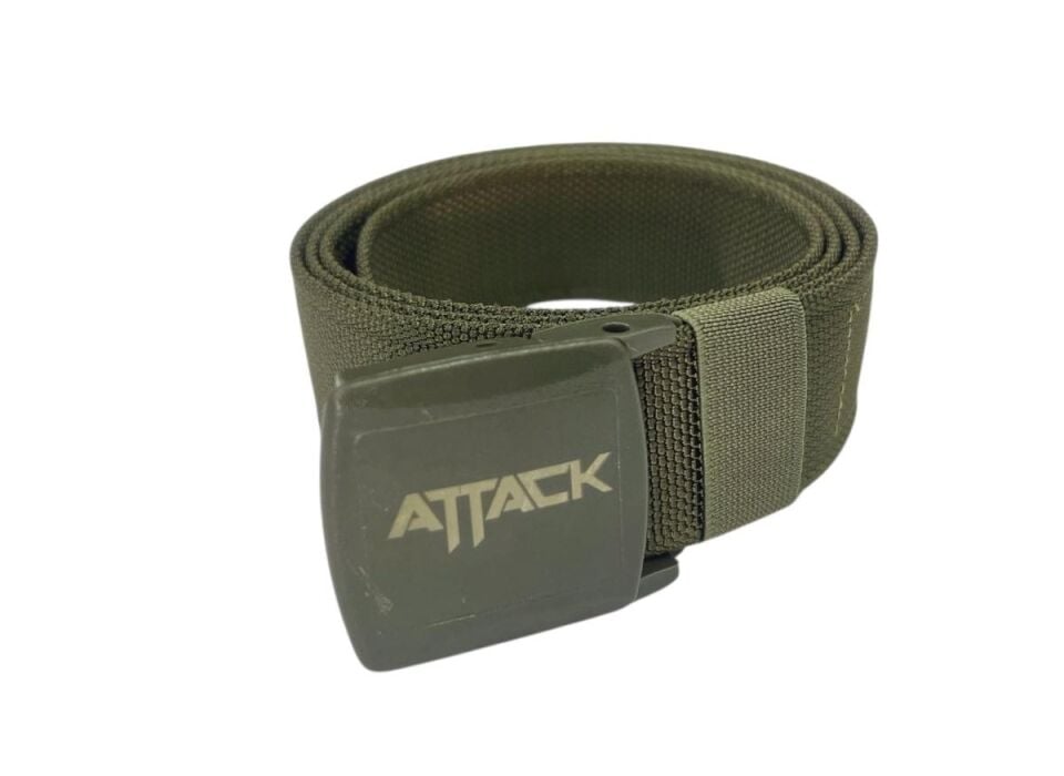Attack Haki 4 cm Plastik Tokalı Ayarlanabilir Taktik Kemer – Dayanıklı Naylon Webbing