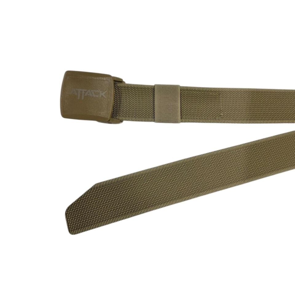 Attack Bej 4 cm Plastik Tokalı Ayarlanabilir Taktik Kemer – Dayanıklı Naylon Webbing