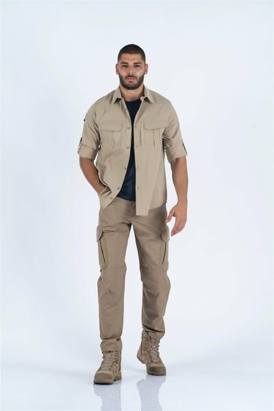 Bej Outdoor Tactical Gömlek, Askeri Taktik Gömlek