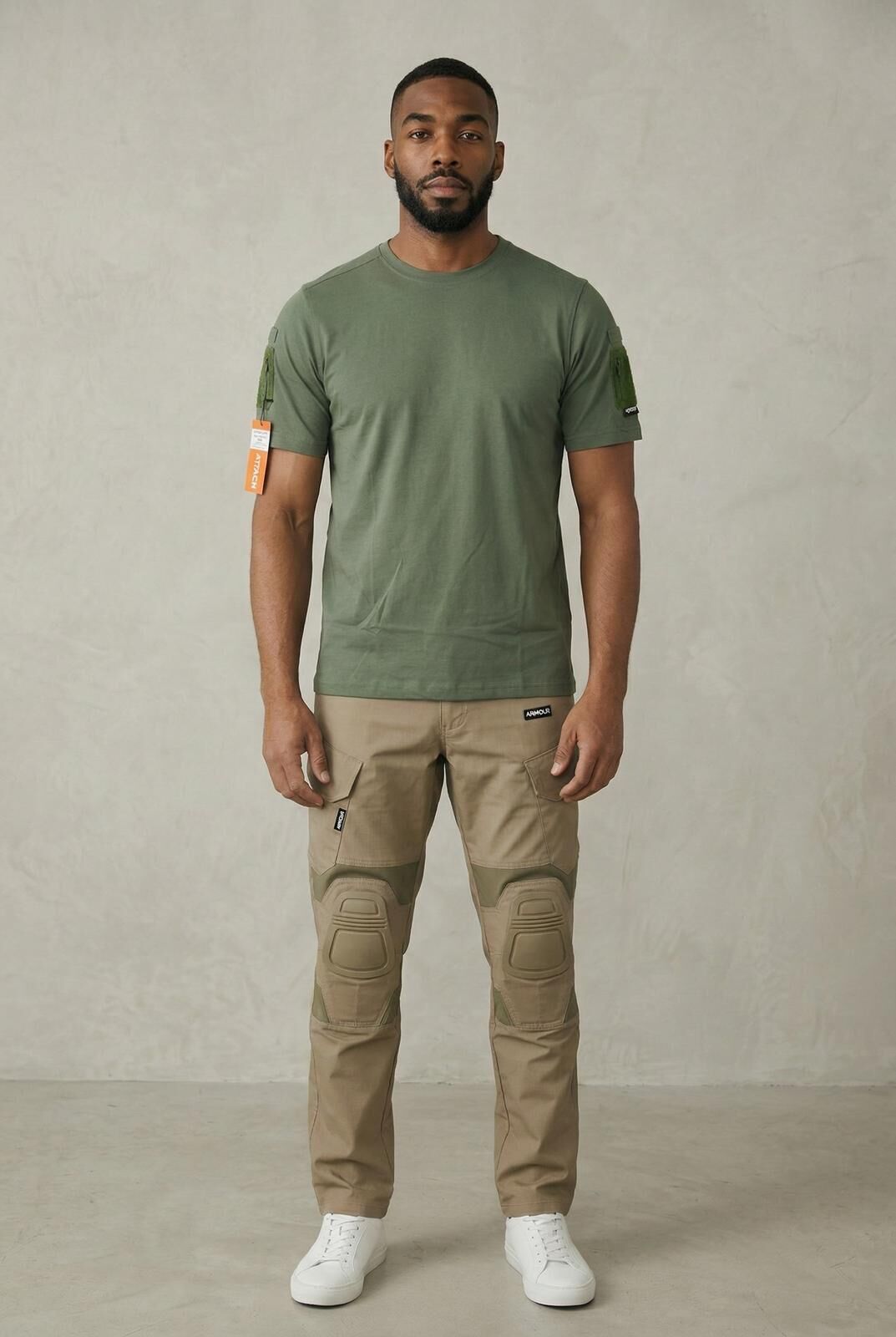 Erkek Haki 603 Bisiklet Yaka Tişört – Kısa Kollu, Rahat Kesim, Günlük & Outdoor