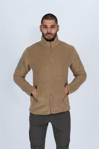 Taktik dik yaka erkek polar mont BEJ-320