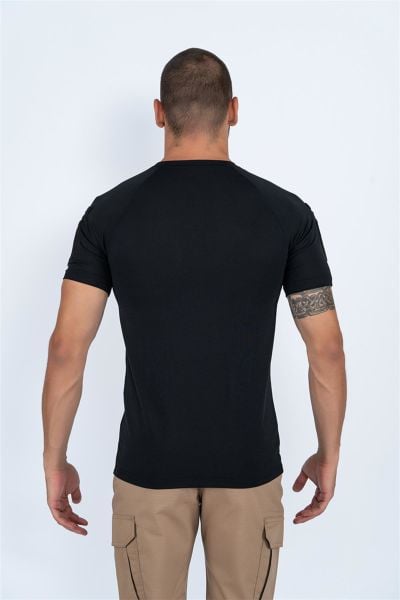 Tactikal taktik tişört yuvarlak bisiklet yaka tişört outdoor T-shirt SİYAH - 801 PİKE - CMB-PIKE-KK-801-001