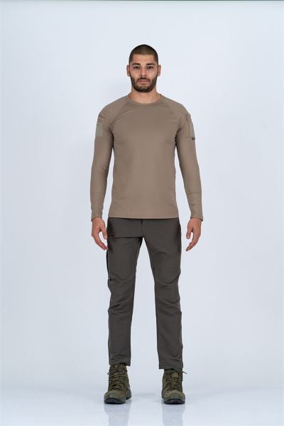 TacticalTactical T-Shirt Pike Uzun Kol, BEJ-CMB-PIKE-UK-801-001