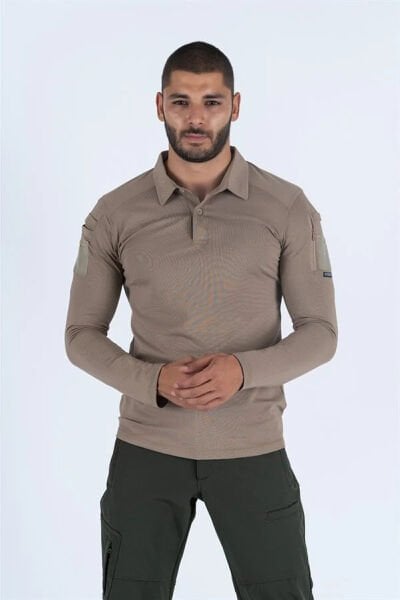 Tactical T-Shirt 802 Pike Uzun Kol, Bej
