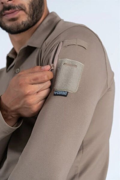 Tactical T-Shirt 802 Pike Uzun Kol, Bej