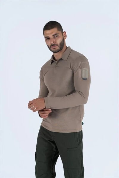 Tactical T-Shirt 802 Pike Uzun Kol, Bej
