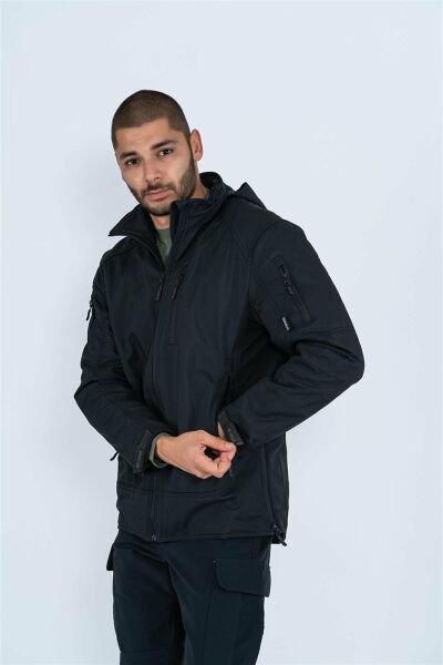 Combat tactical taktik su ve rüzgar geçirmez softshell mont outdoor motorcu montu SİYAH